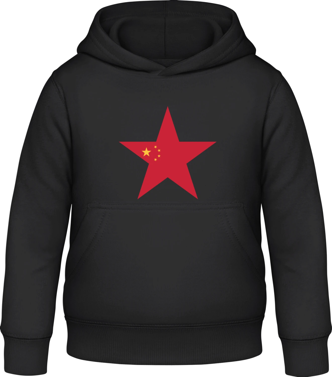 Chinese Star - Black Awdis Hoodie Kids - Front