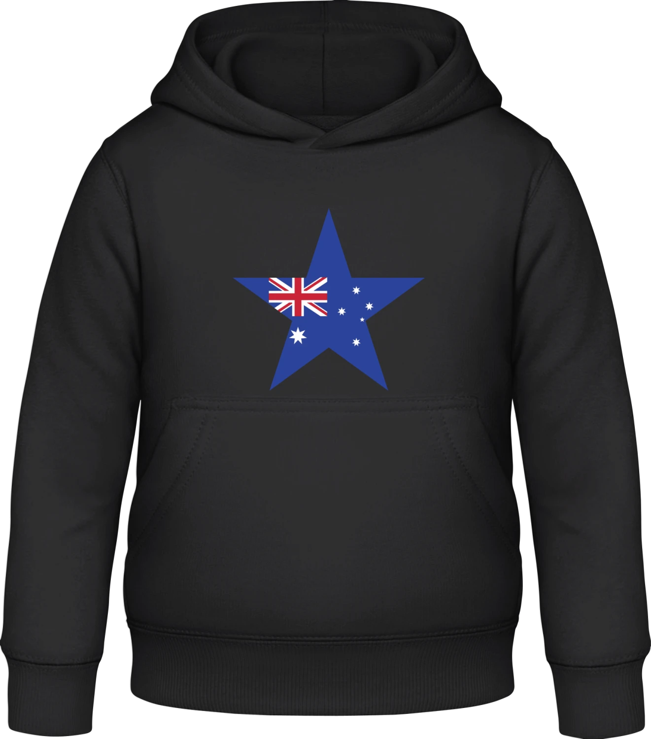 Australian Star - Black Awdis Hoodie Kids - Front