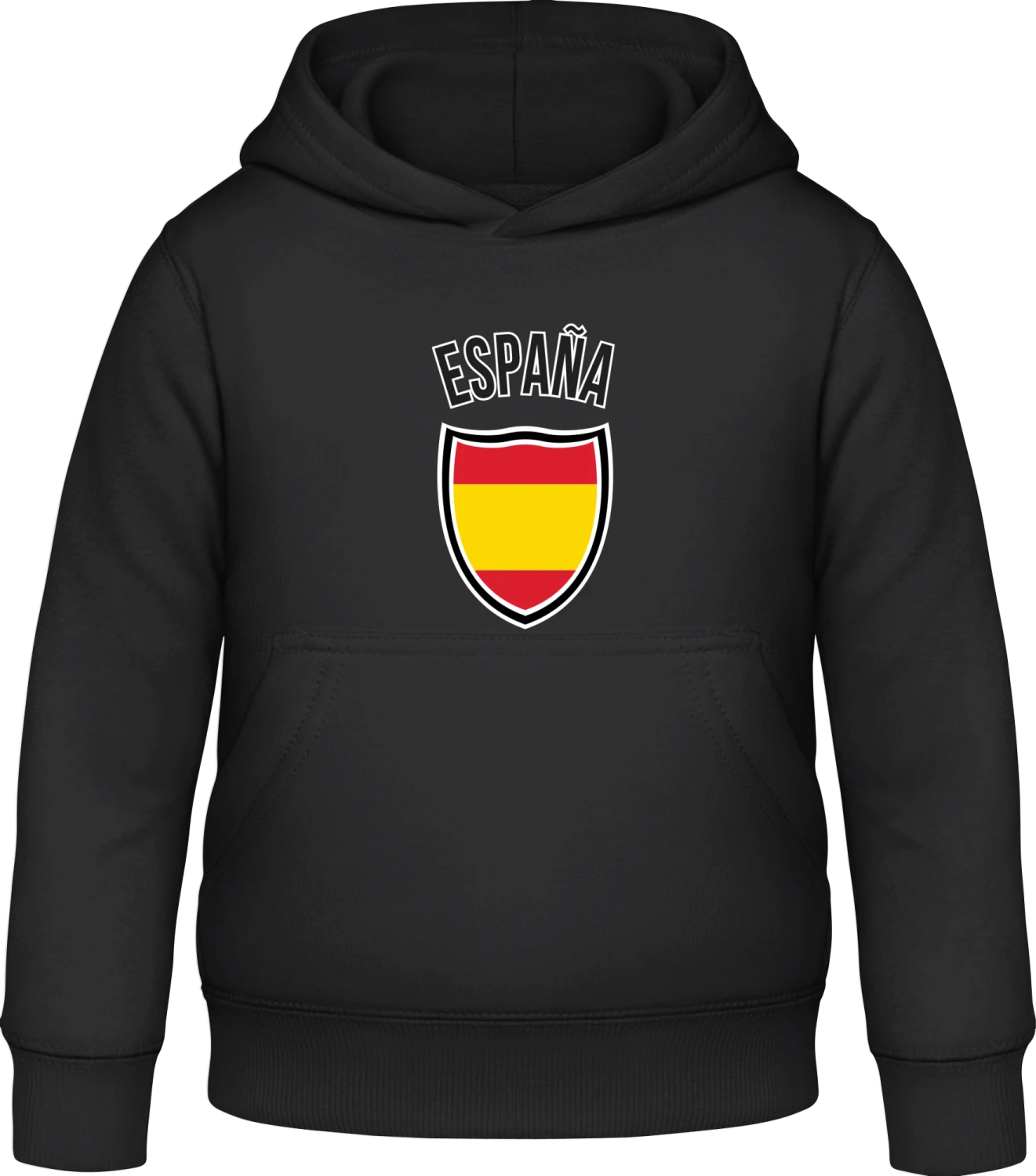 Espana Flag Shield - Black Awdis Hoodie Kids - Front