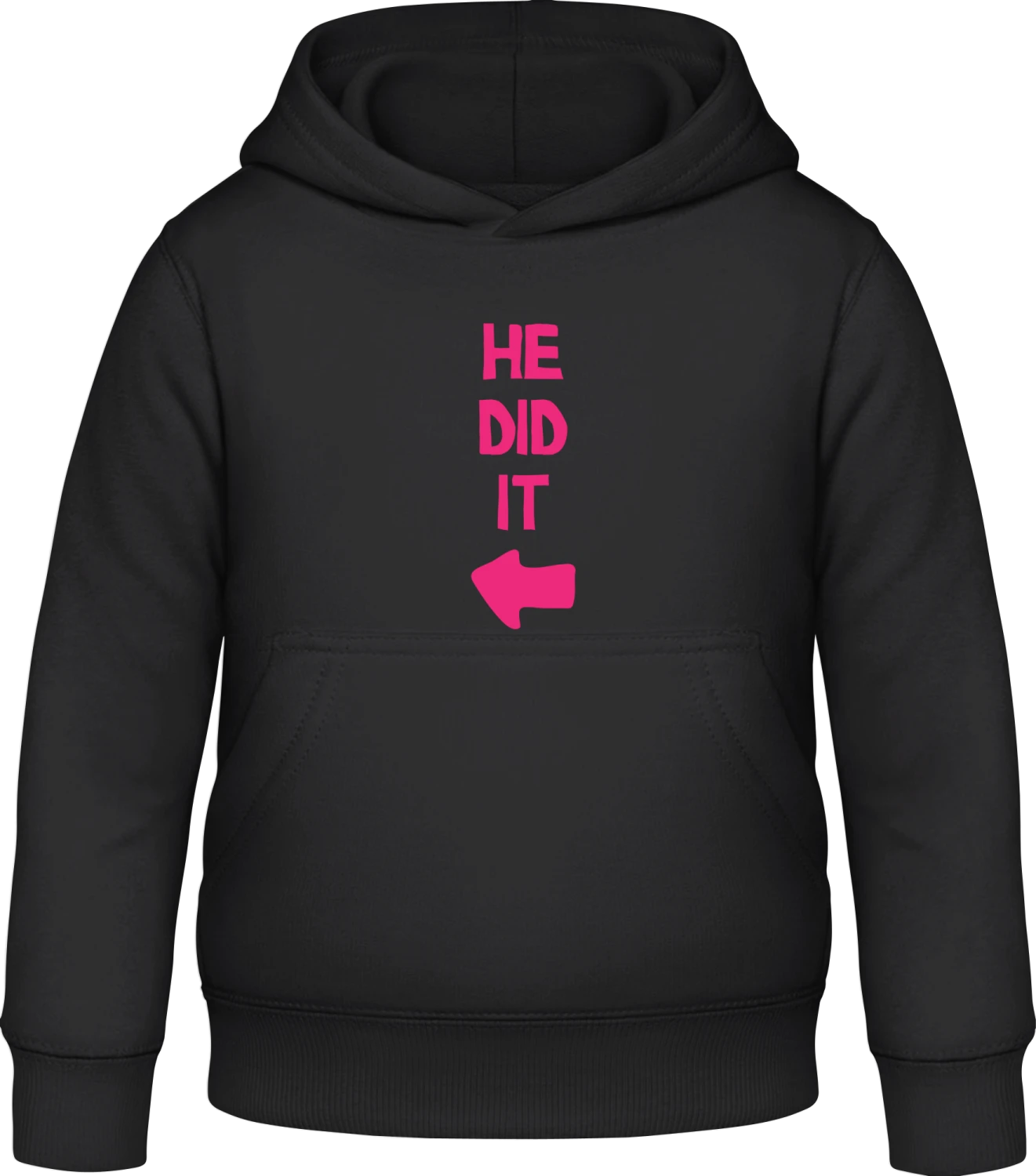 He Did It - Black Awdis Hoodie Kids - Front