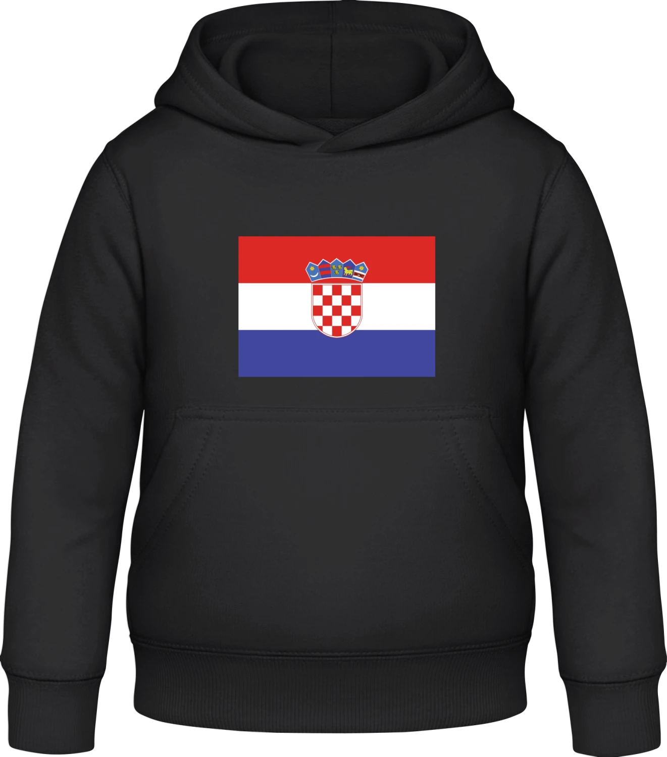 Croatia Flag - Black Awdis Hoodie Kids - Front