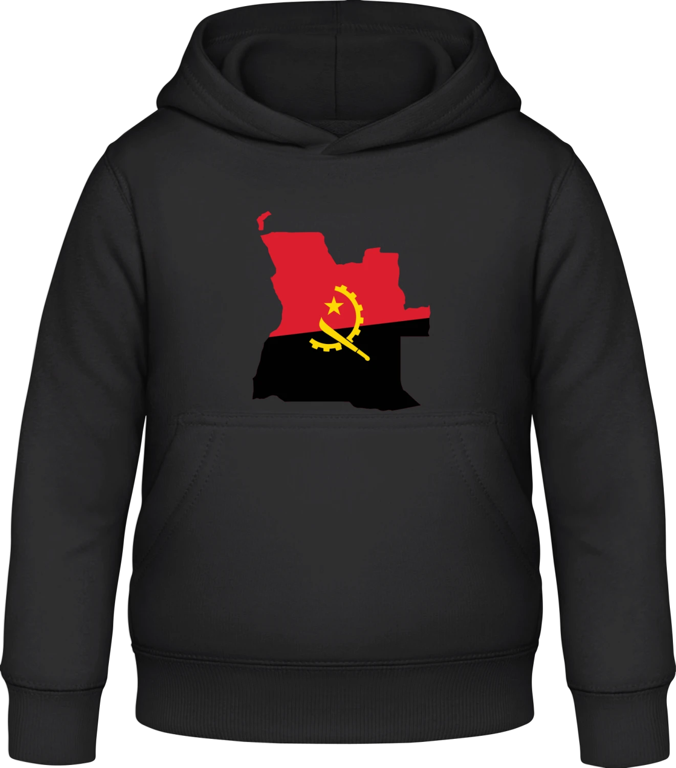 Angola Map - Black Awdis Hoodie Kids - Front