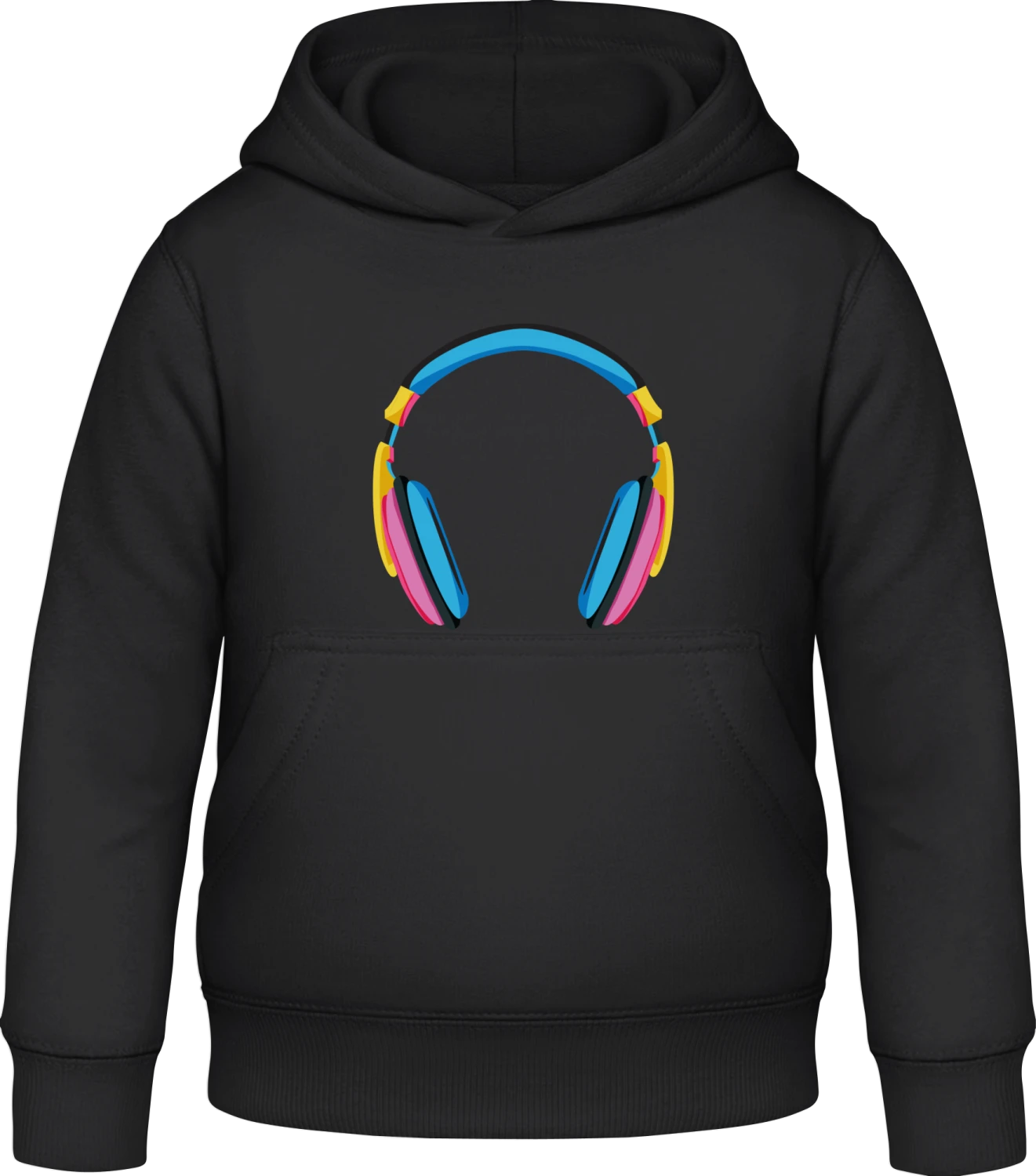 Funky Headphone - Black Awdis Hoodie Kids - Front