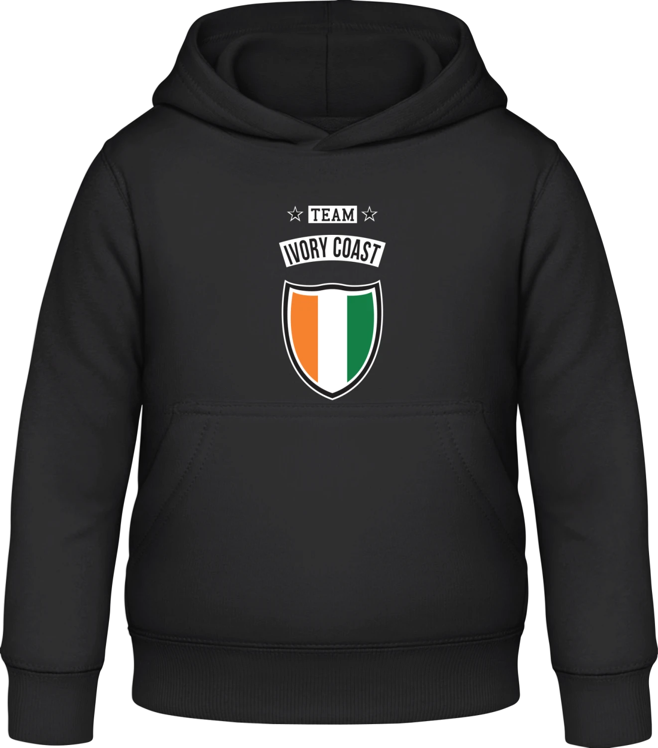 Team Ivory Coast - Black Awdis Hoodie Kids - Front