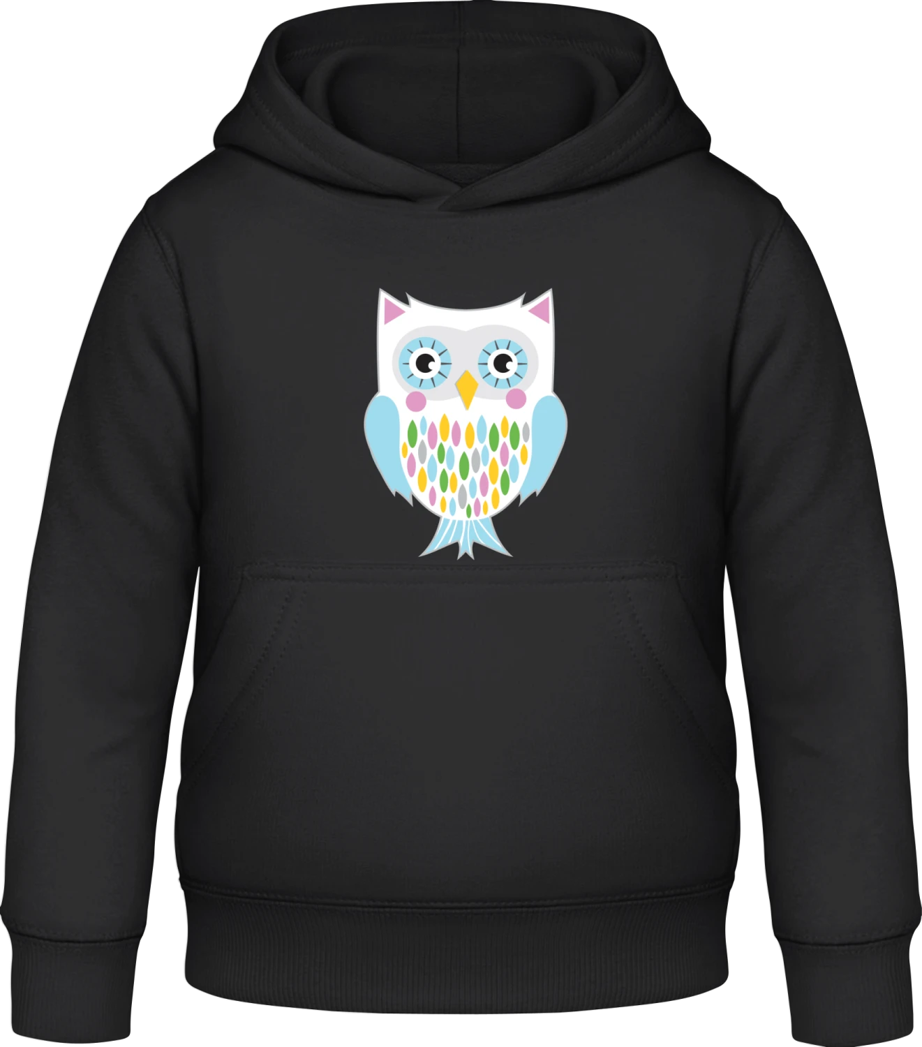 Owl Artful - Black Awdis Hoodie Kids - Front