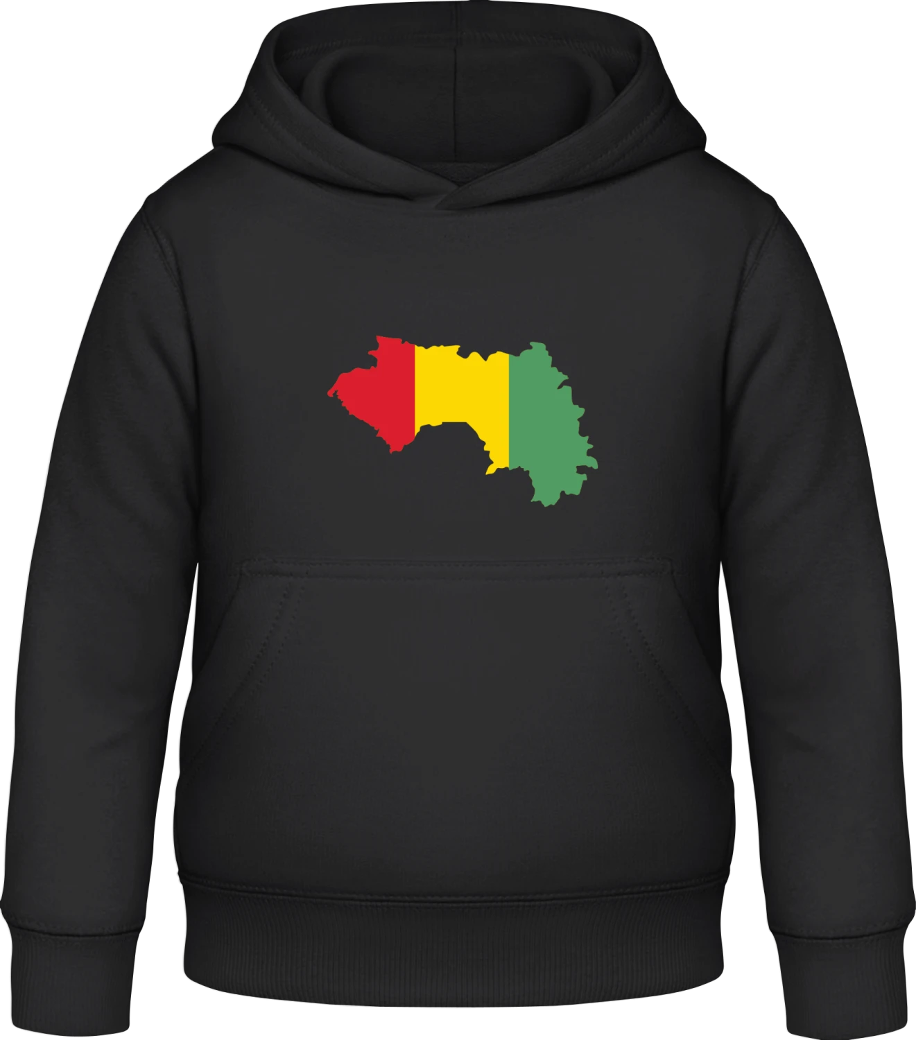 Guinea Map - Black Awdis Hoodie Kids - Front