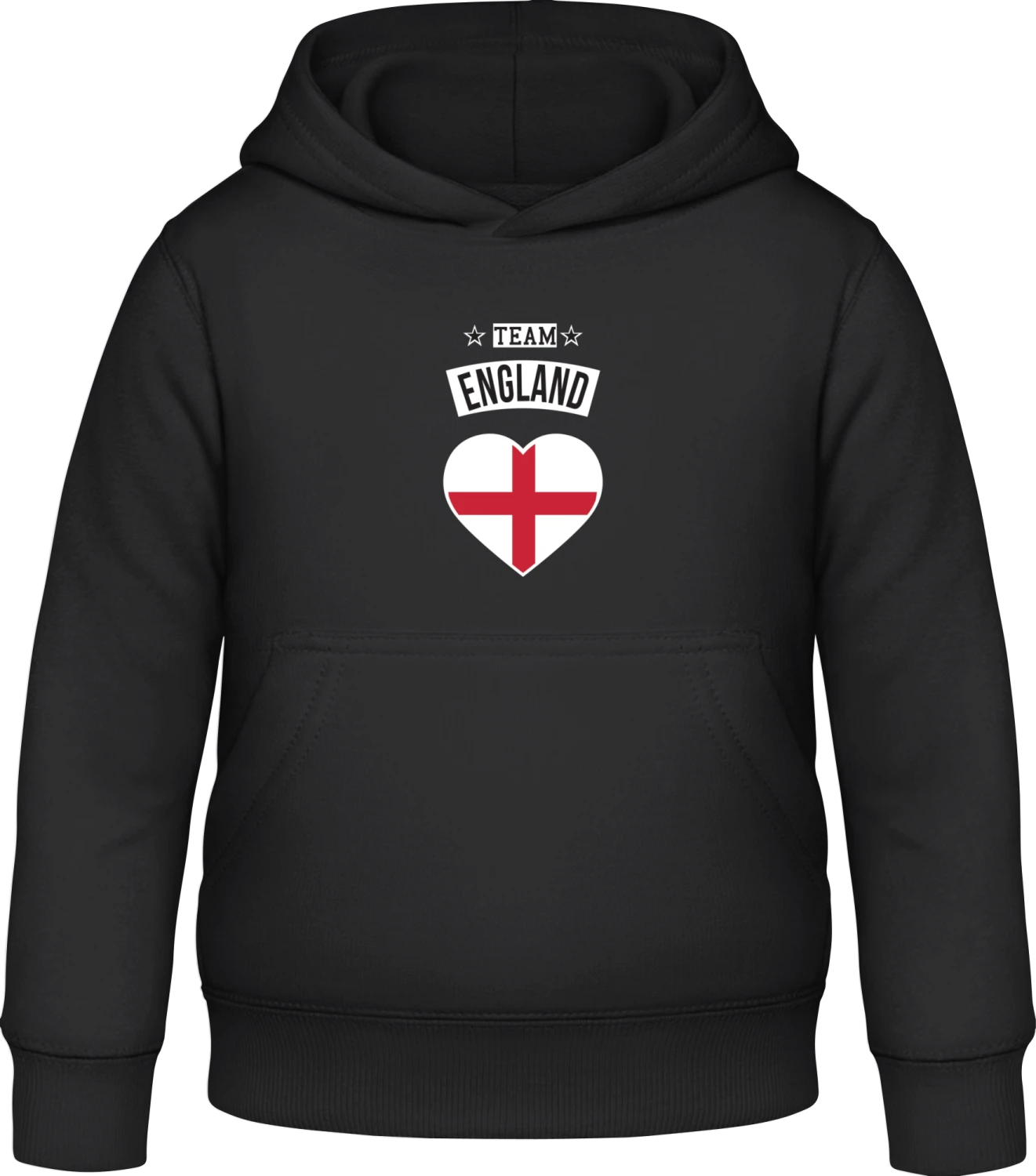 Team England Heart - Black Awdis Hoodie Kids - Front