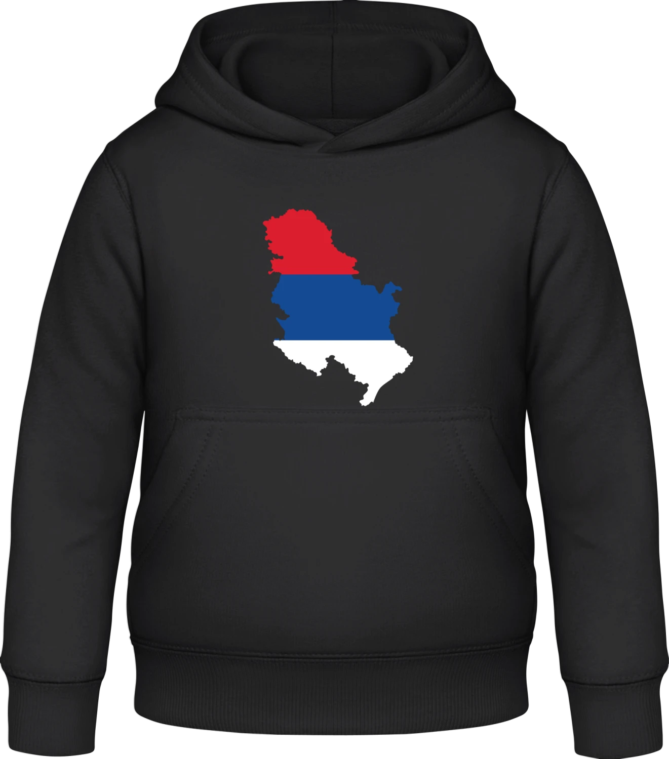 Serbia Map - Black Awdis Hoodie Kids - Front