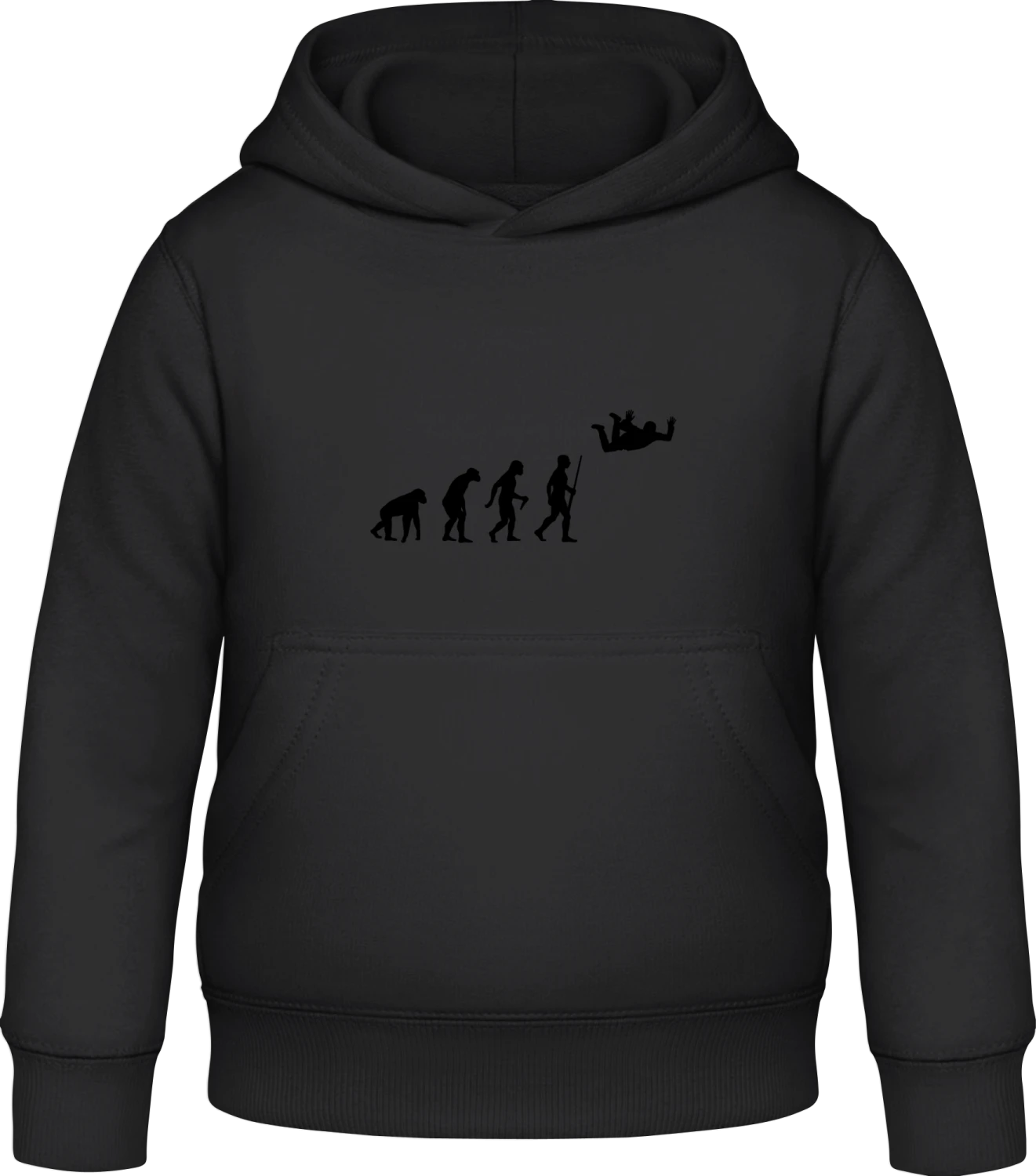 Skydiver Evolution - Black Awdis Hoodie Kids - Front