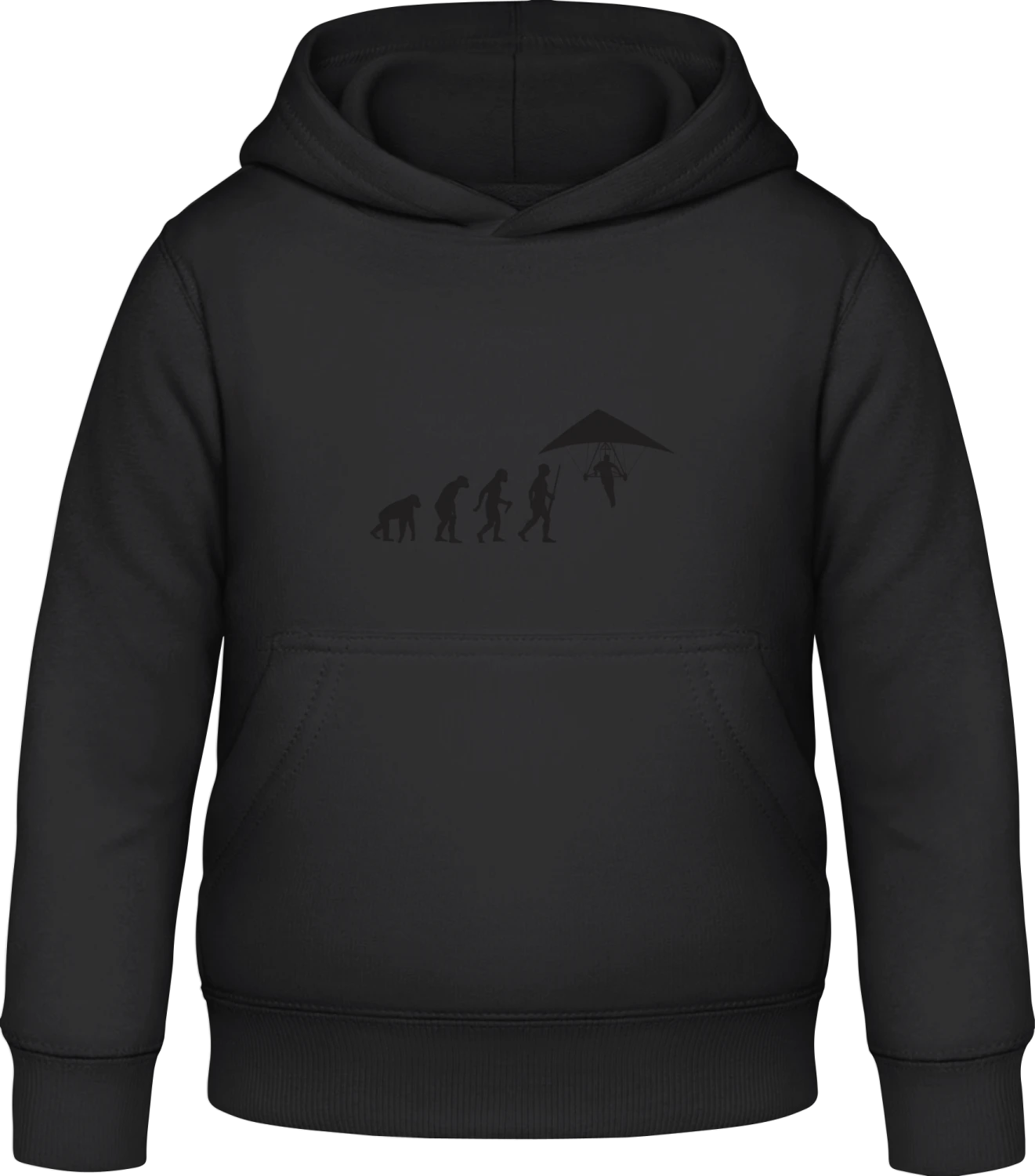 Hanggliding Evolution - Black Awdis Hoodie Kids - Front