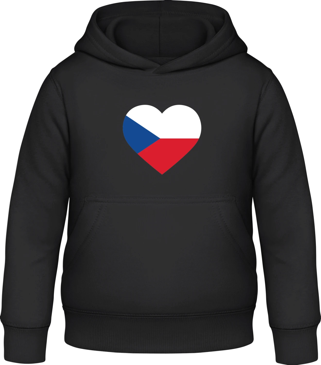 Czech Heart - Black Awdis Hoodie Kids - Front