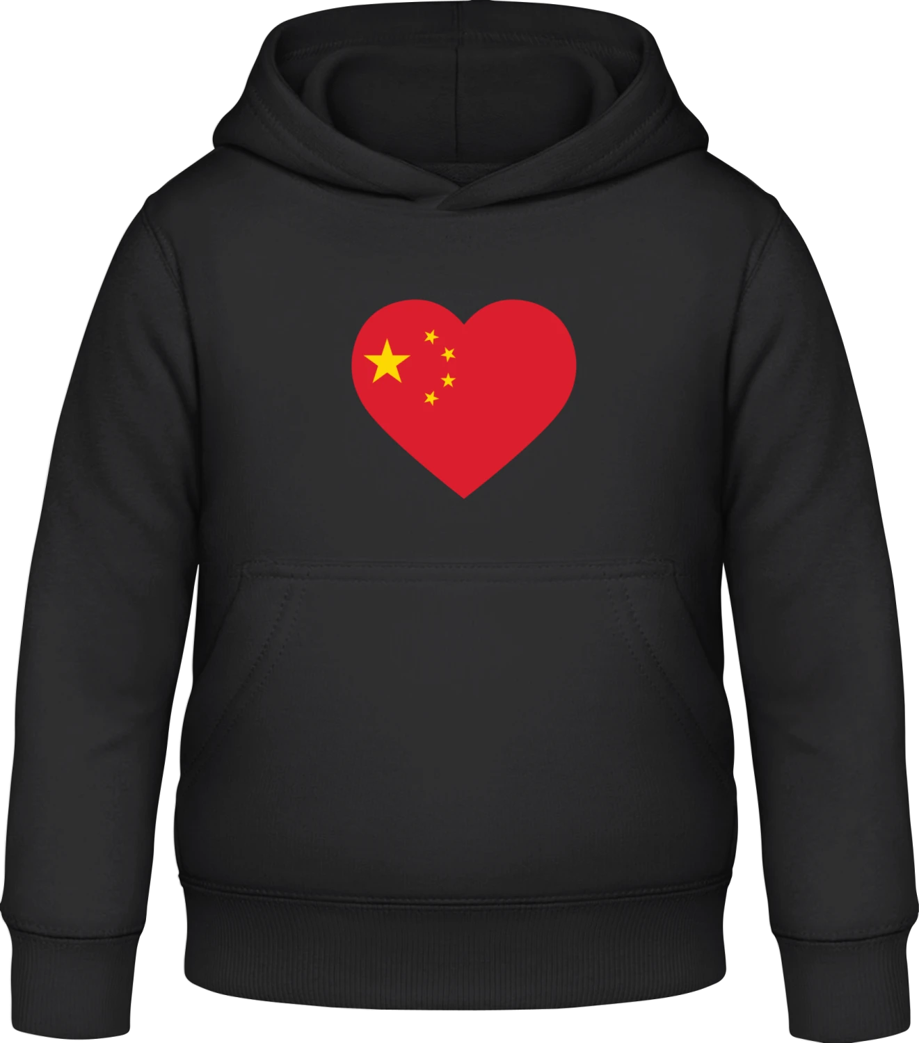 China Heart Flag - Black Awdis Hoodie Kids - Front