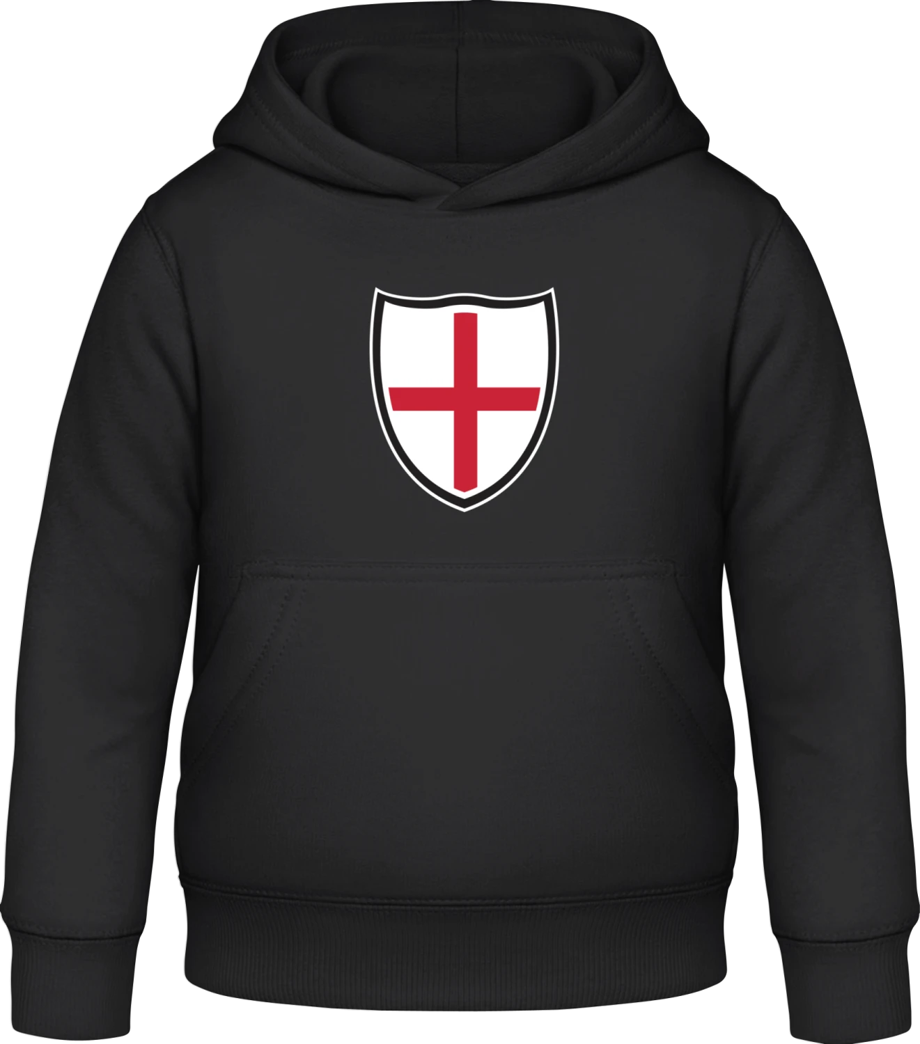 England Shield Flag - Black Awdis Hoodie Kids - Front