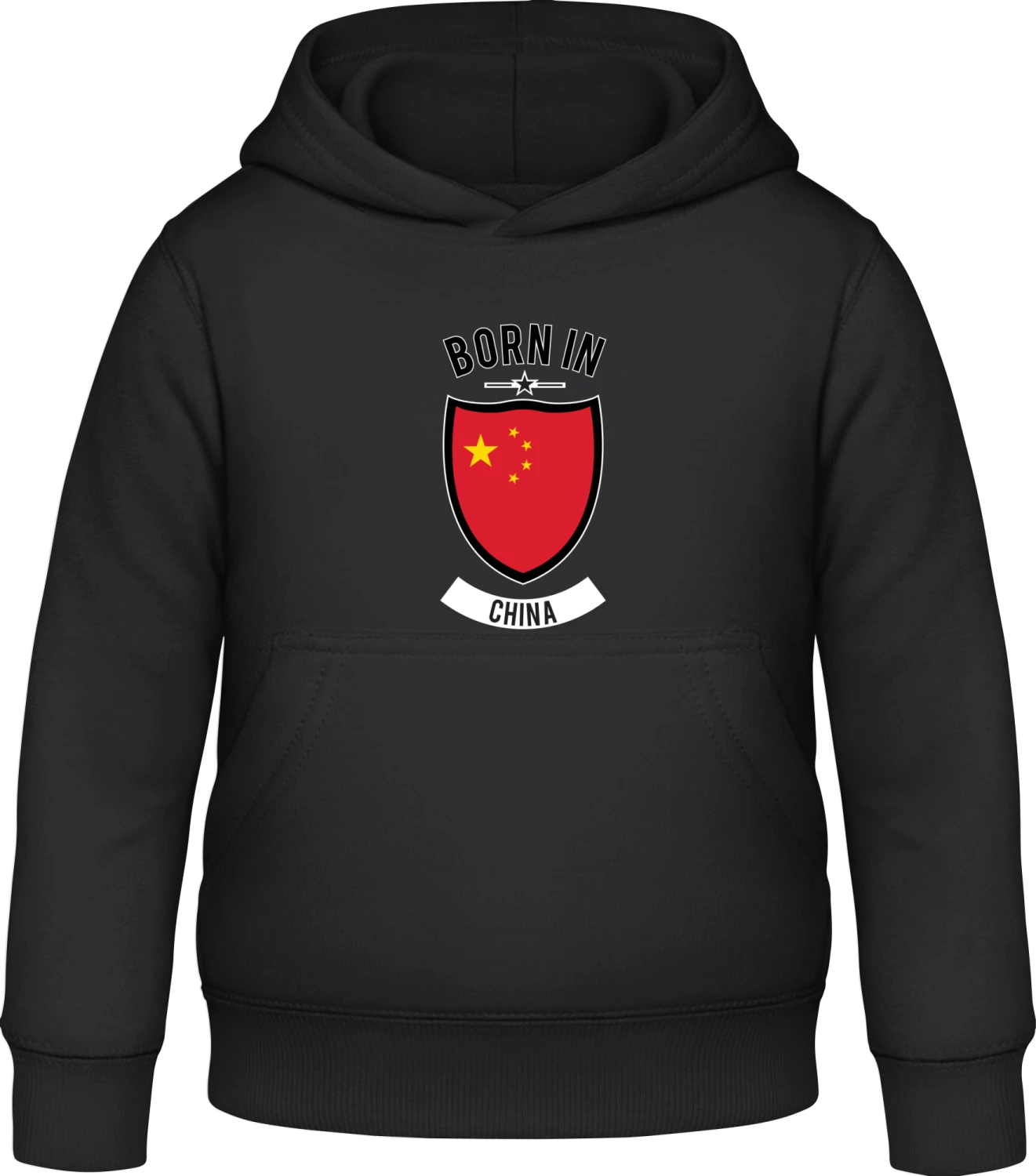 Born in China - Black Awdis Hoodie Kids - Front