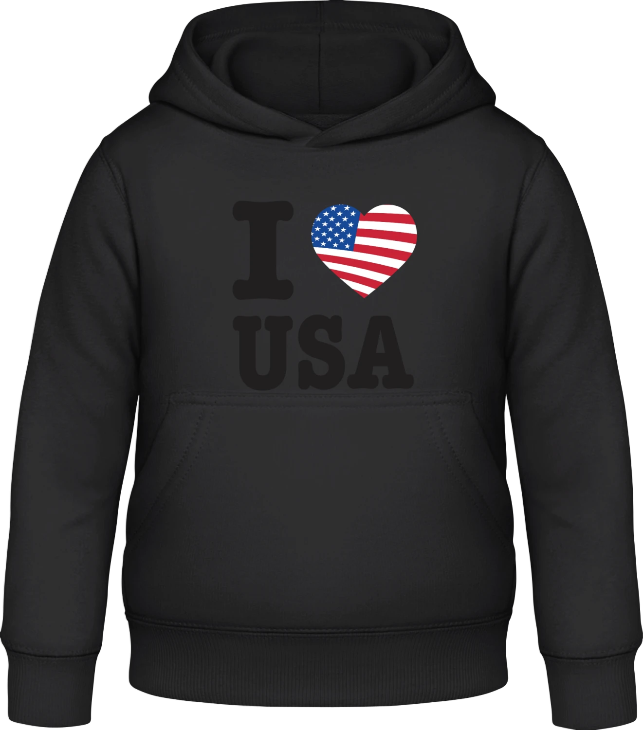 I Love USA - Black Awdis Hoodie Kids - Front