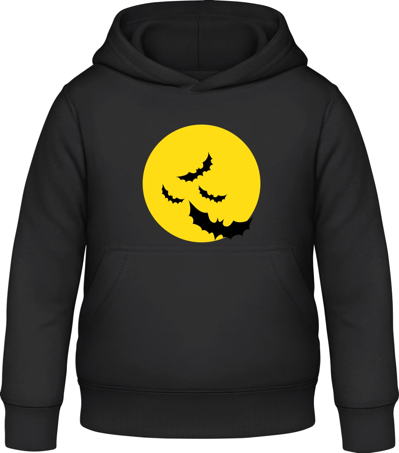 Bats Illustration - Black Awdis Hoodie Kids - Front