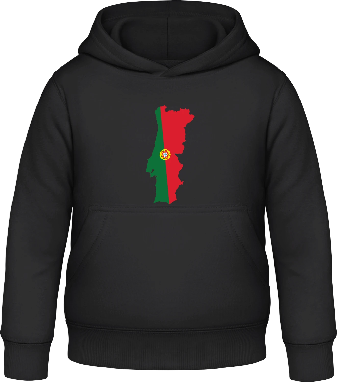 Portugal Map - Black Awdis Hoodie Kids - Front