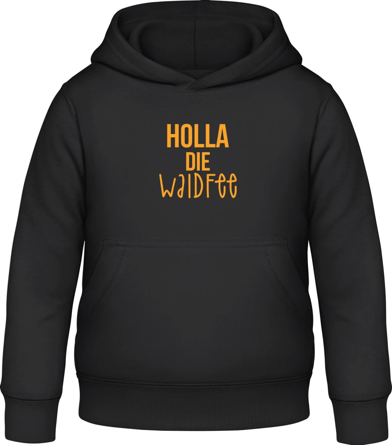 Holla die Waldfee - Black Awdis Hoodie Kids - Front