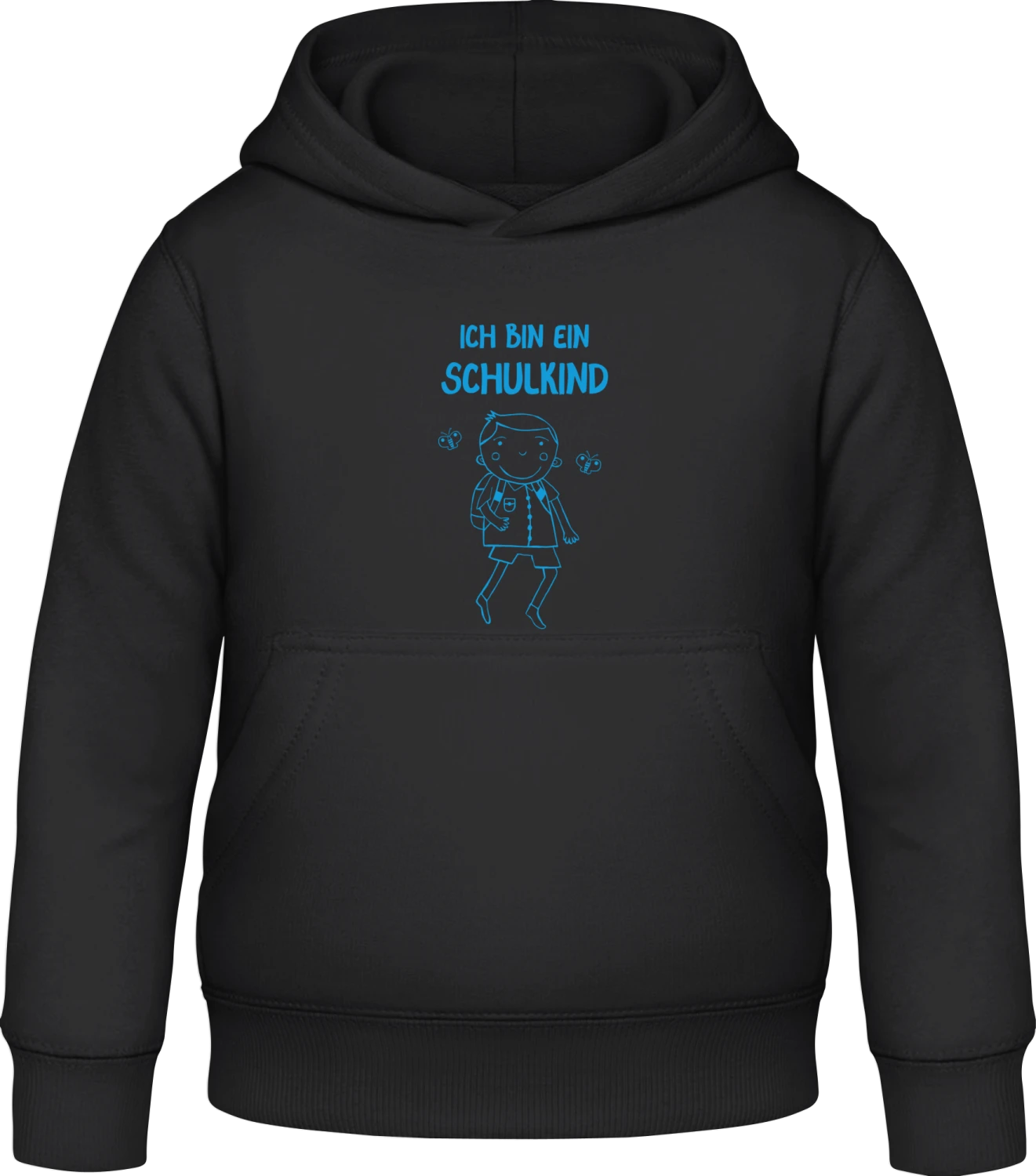 Ich bin ein Schulkind Junge - Black Awdis Hoodie Kids - Front