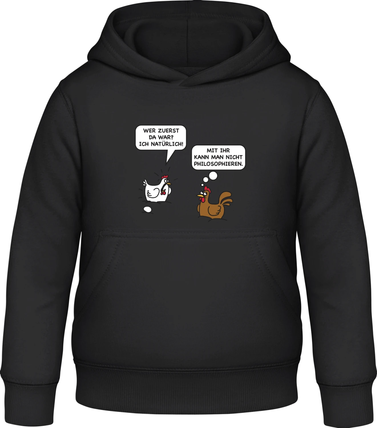 Huhn und das Ei - Black Awdis Hoodie Kids - Front