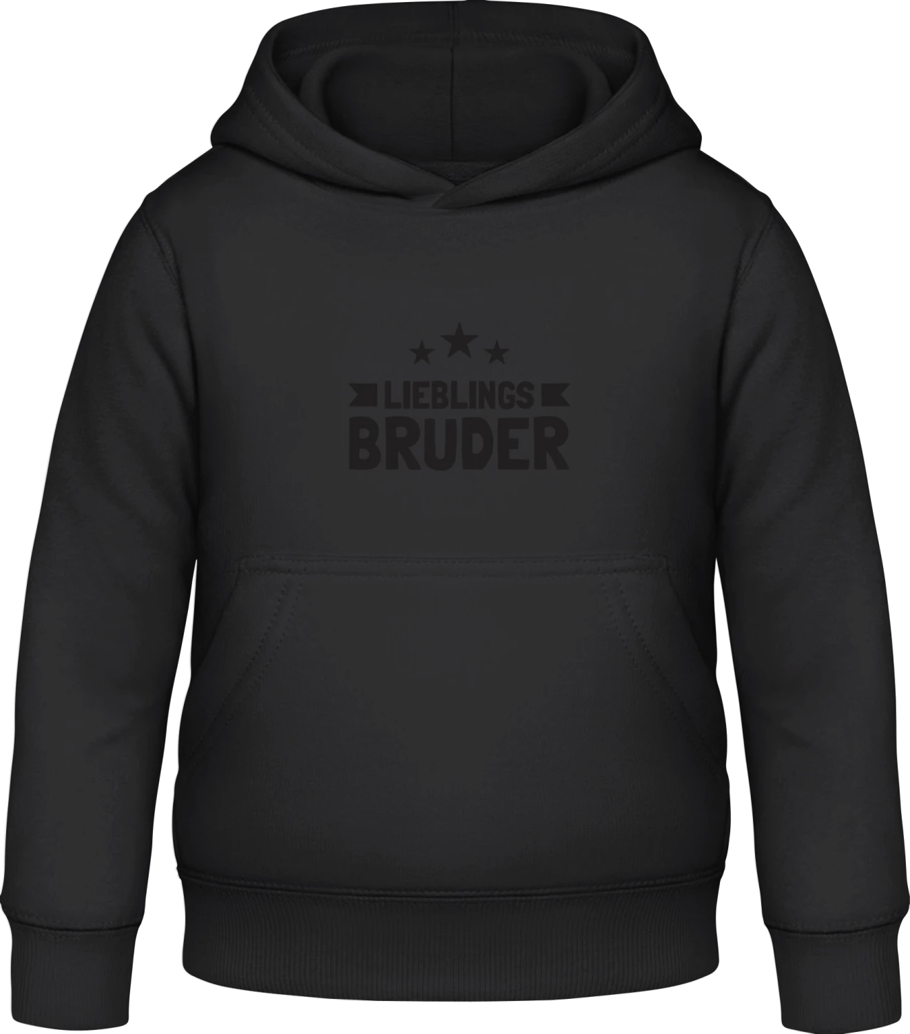 Lieblingsbruder Sterne - Black Awdis Hoodie Kids - Front