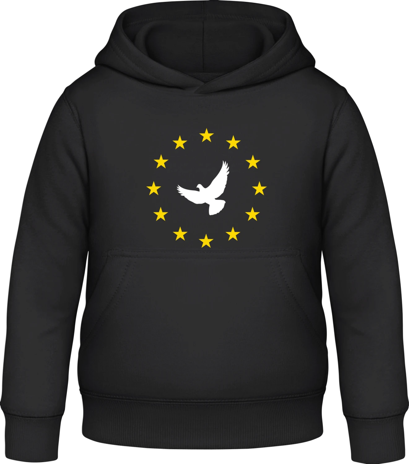 Europe Peace Doves - Black Awdis Hoodie Kids - Front