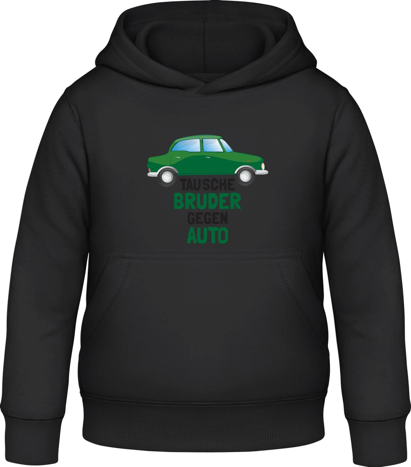 Tausche Bruder gegen Auto - Black Awdis Hoodie Kids - Front