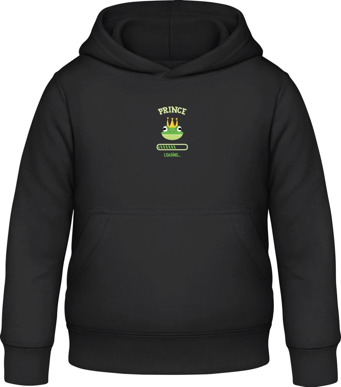 Prince Loading Frog - Black Awdis Hoodie Kids - Front