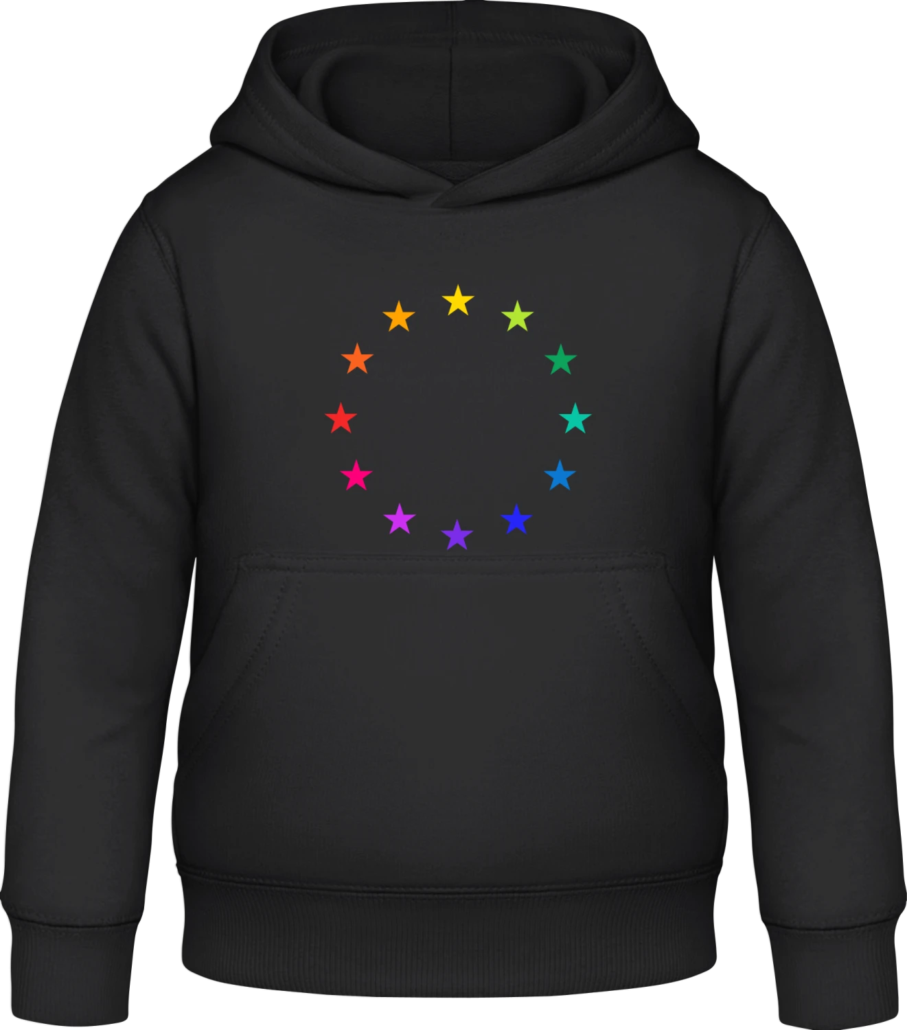 Rainbow EU - Black Awdis Hoodie Kids - Front