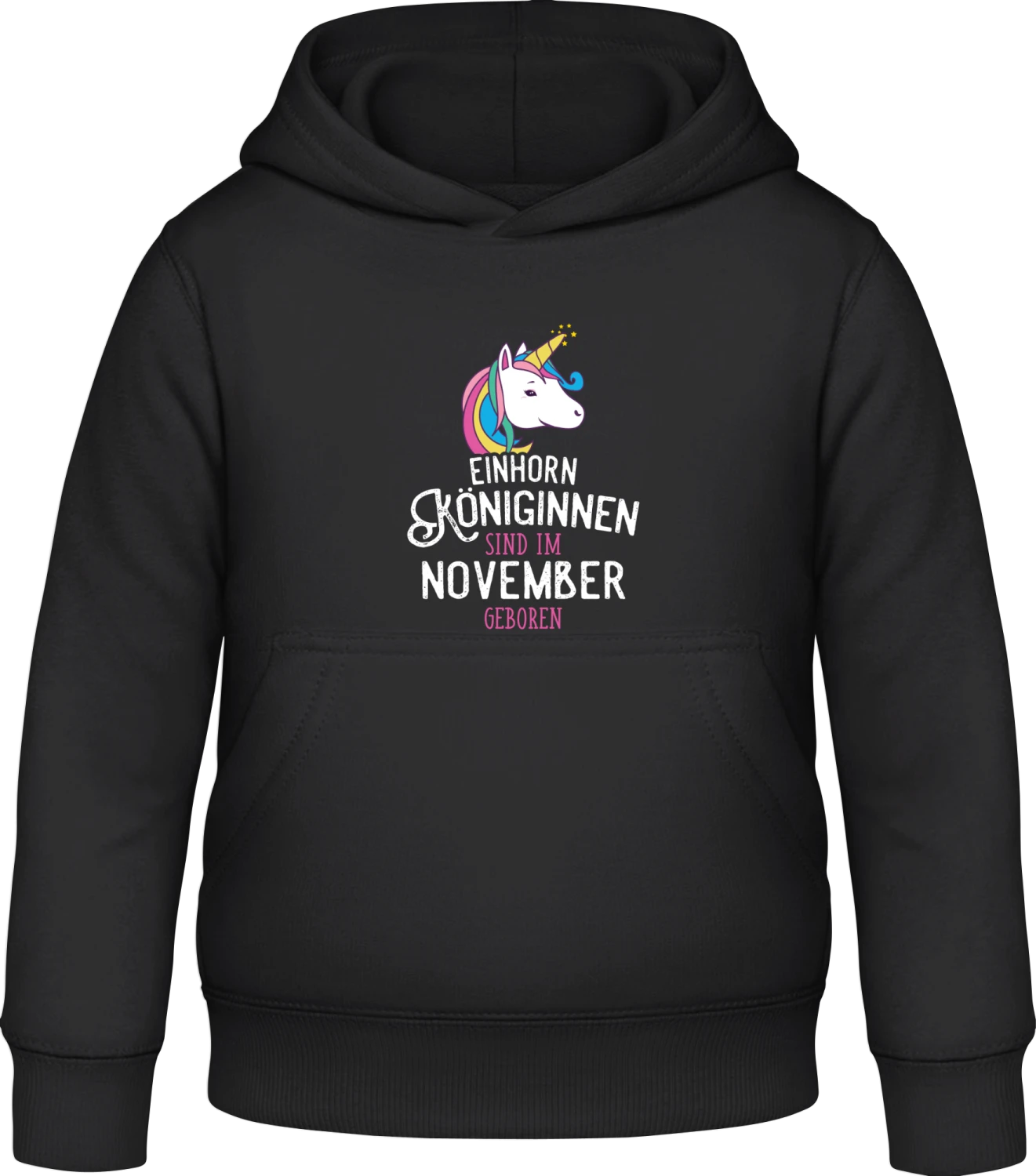 Einhorn Königinnen sind im November geboren - Black Awdis Hoodie Kids - Front