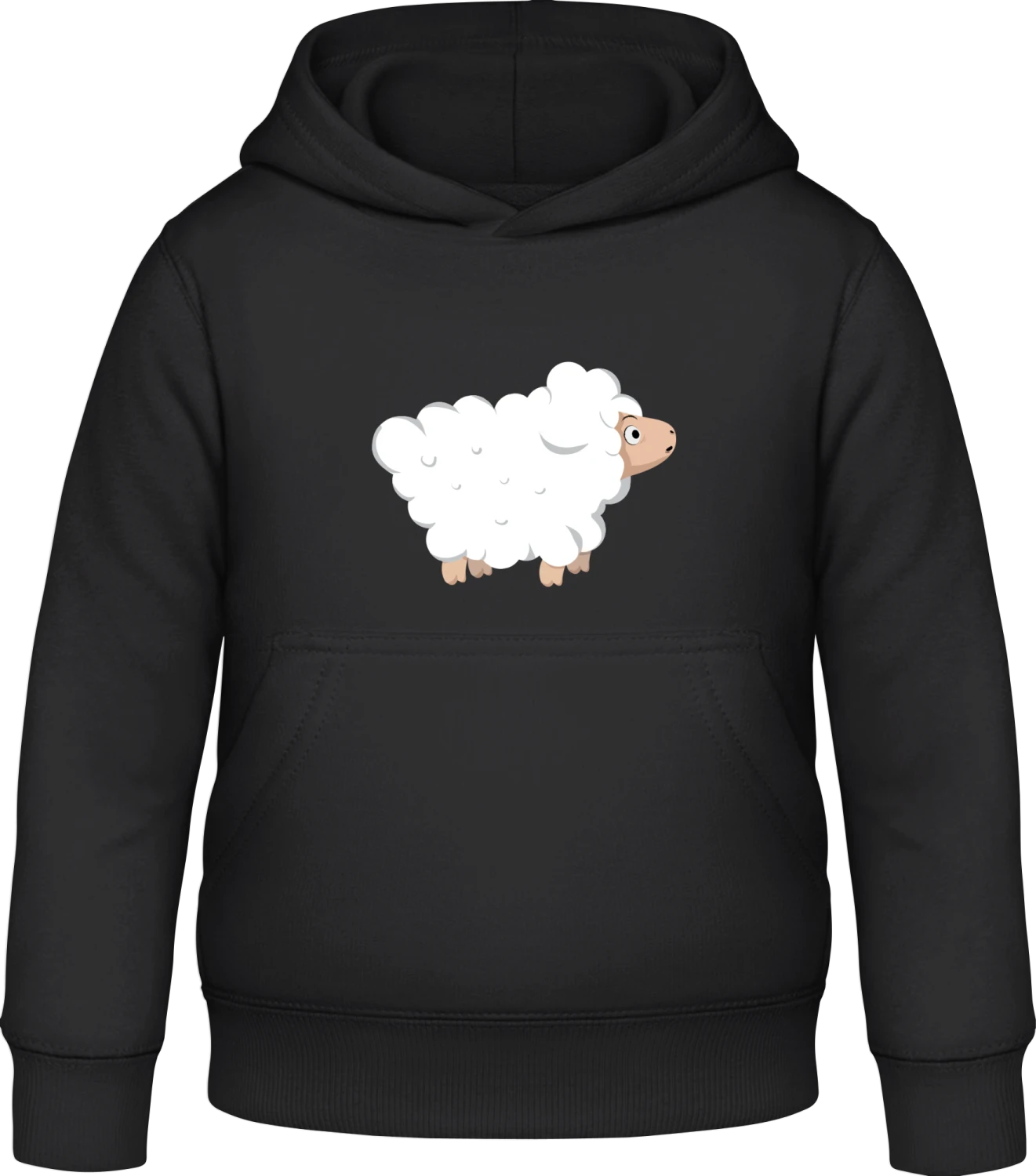 White Sheep - Black Awdis Hoodie Kids - Front