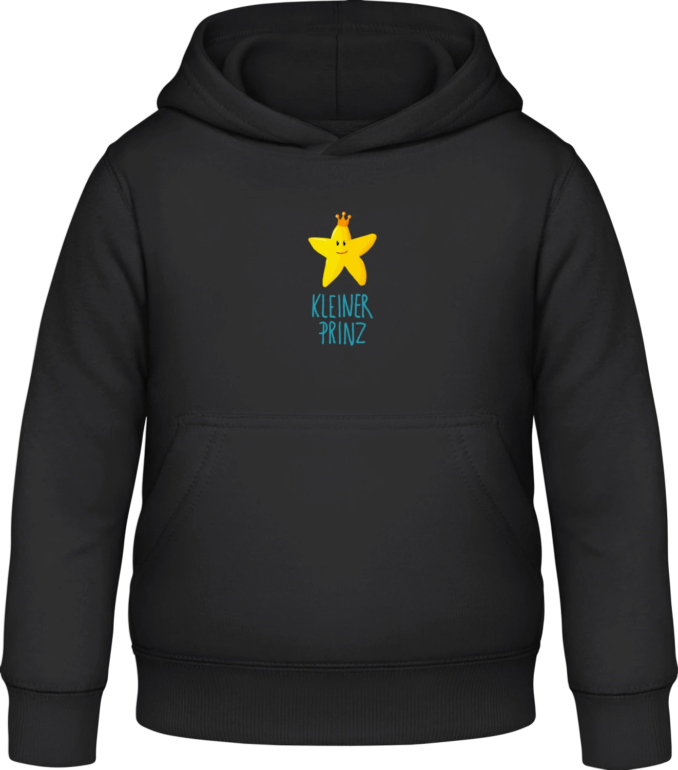 Kleine Prinz Stern - Black Awdis Hoodie Kids - Front