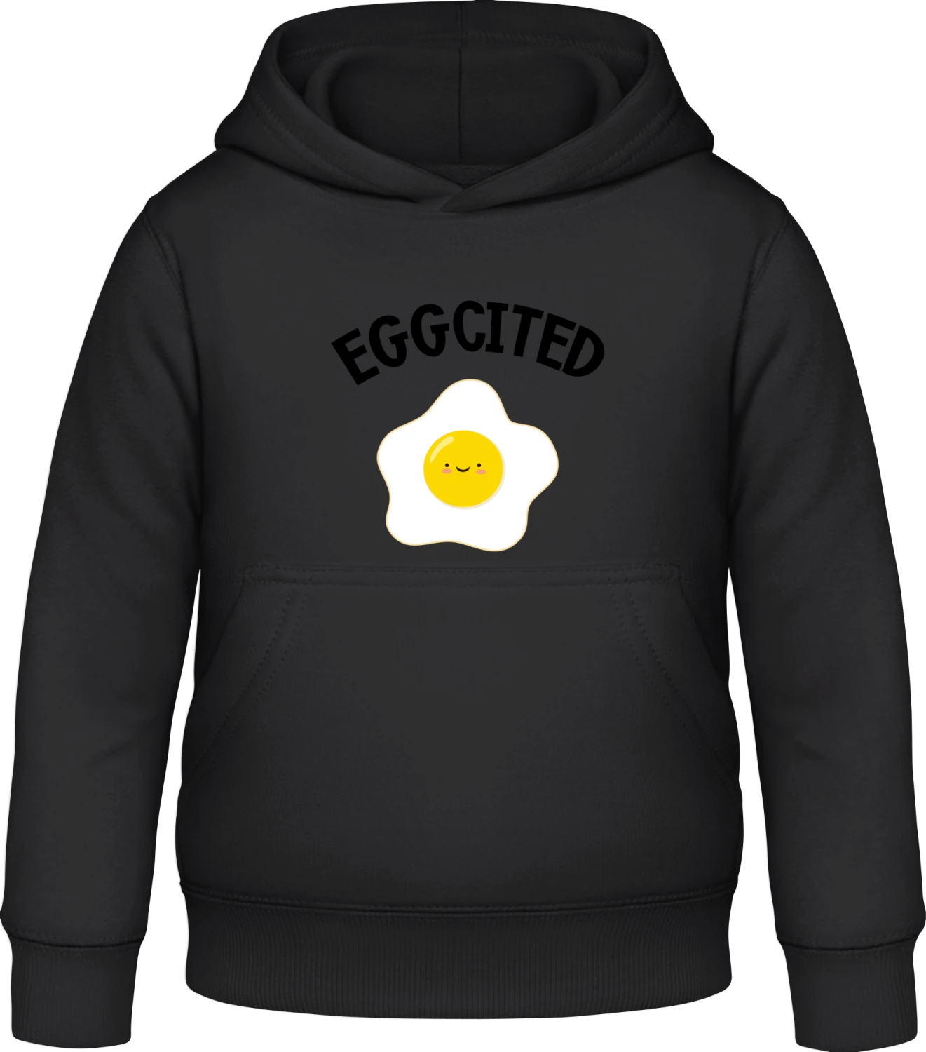 Eggcited - Black Awdis Hoodie Kids - Front