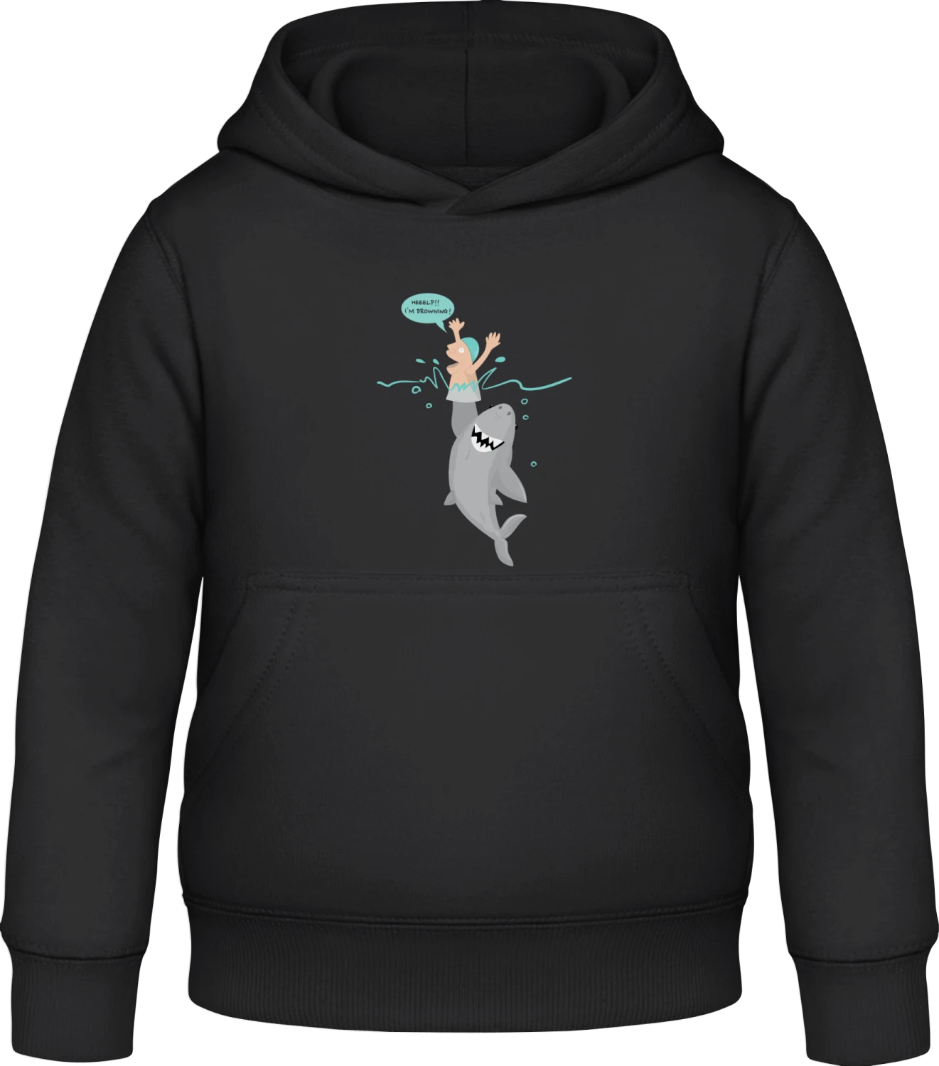 Help! I'm Drowning! - Black Awdis Hoodie Kids - Front