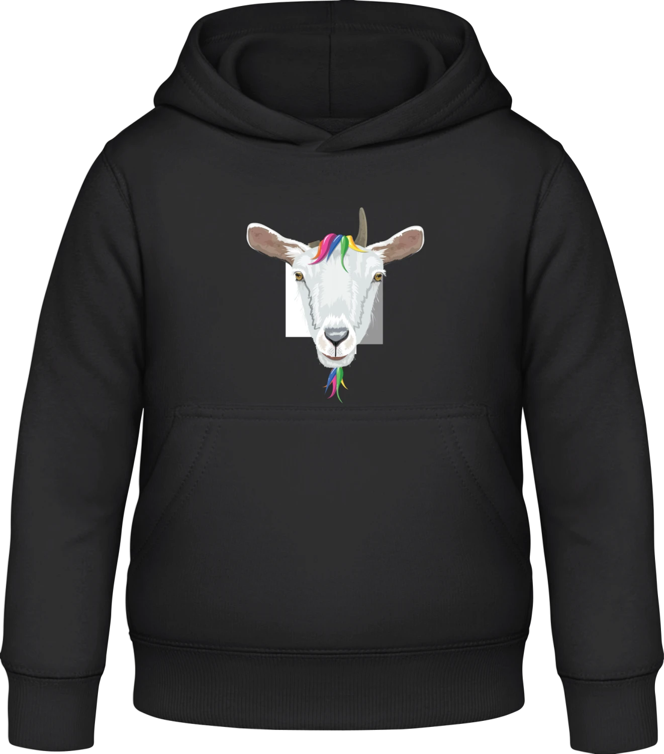 Goat Unicorn - Black Awdis Hoodie Kids - Front