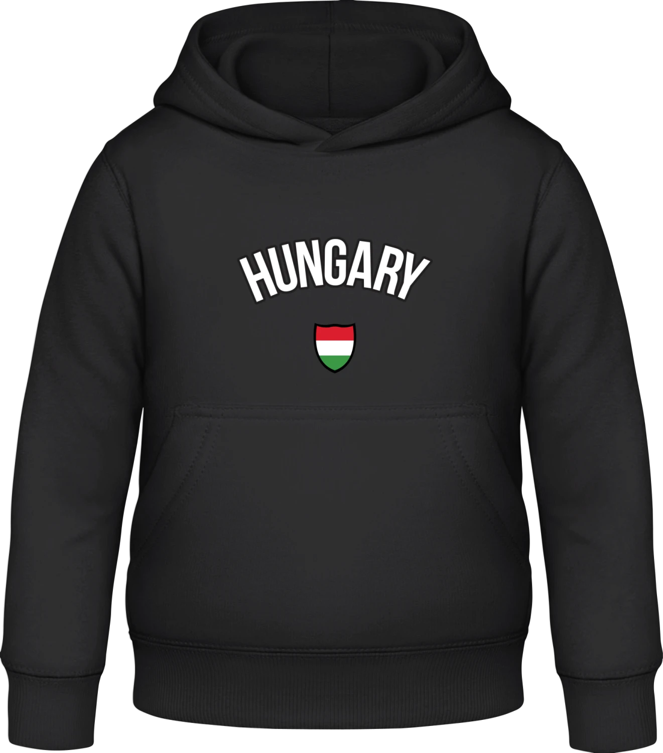 HUNGARY Football Fan - Black Awdis Hoodie Kids - Front