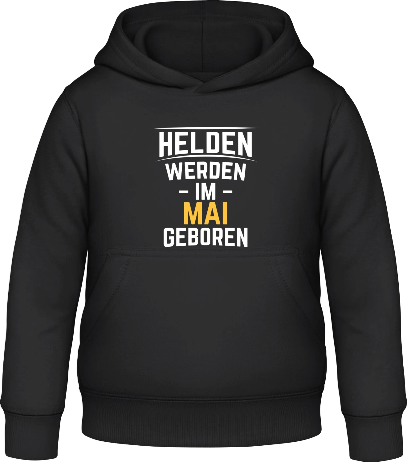 Helden werden im Mai geboren - Black Awdis Hoodie Kids - Front