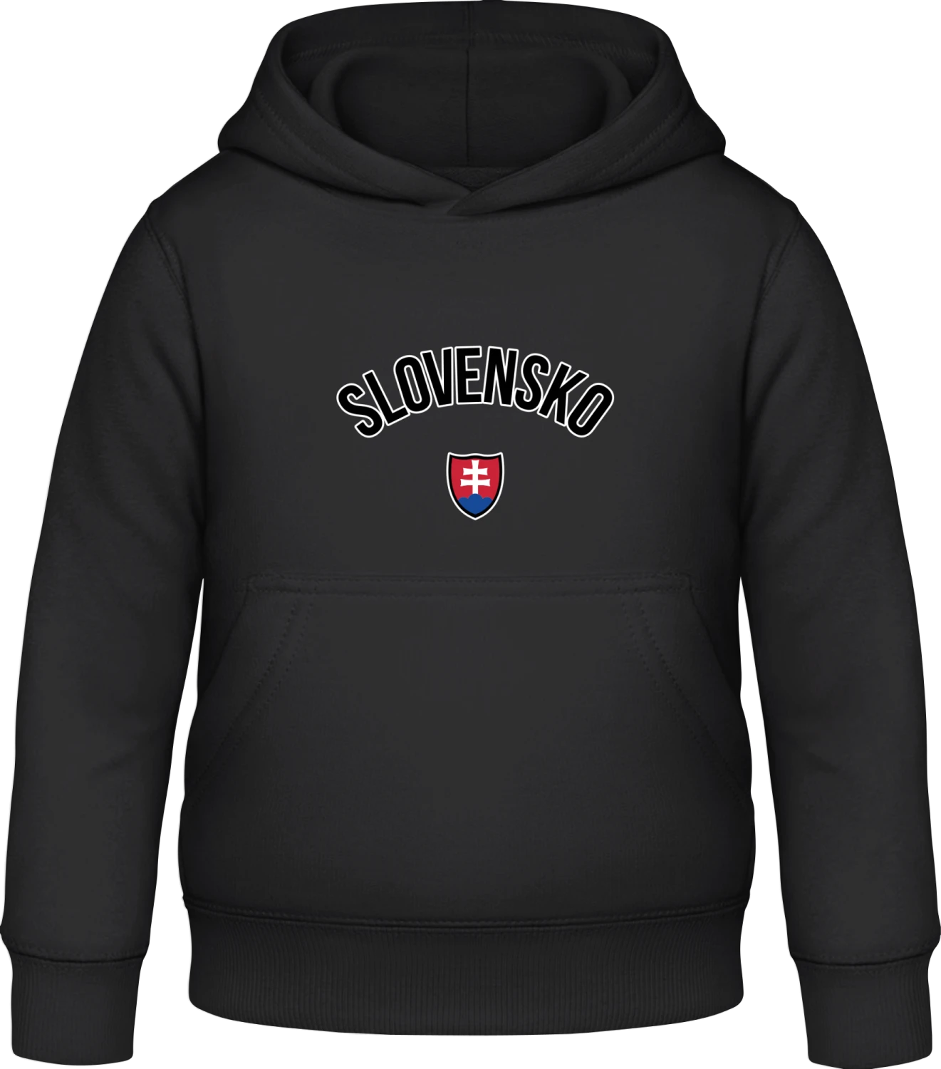 SLOVENSKO Flag Fan - Black Awdis Hoodie Kids - Front