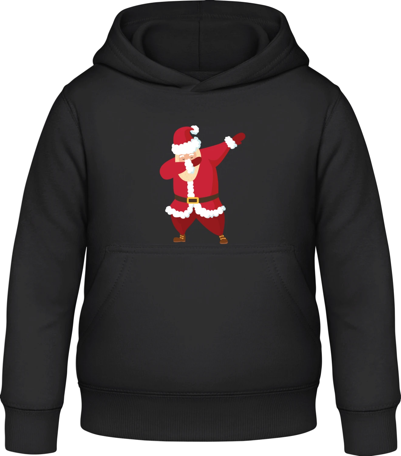 Santa Dabbing - Black Awdis Hoodie Kids - Front