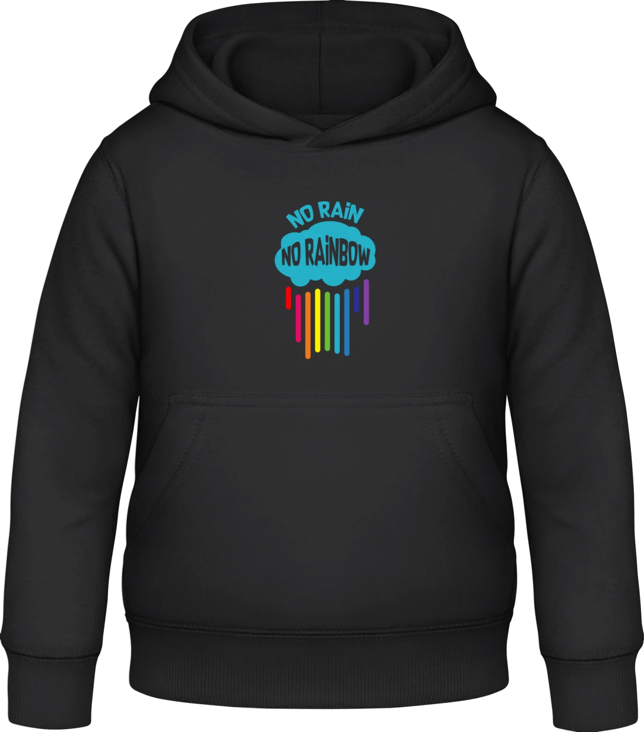 No Rain No Rainbow - Black Awdis Hoodie Kids - Front