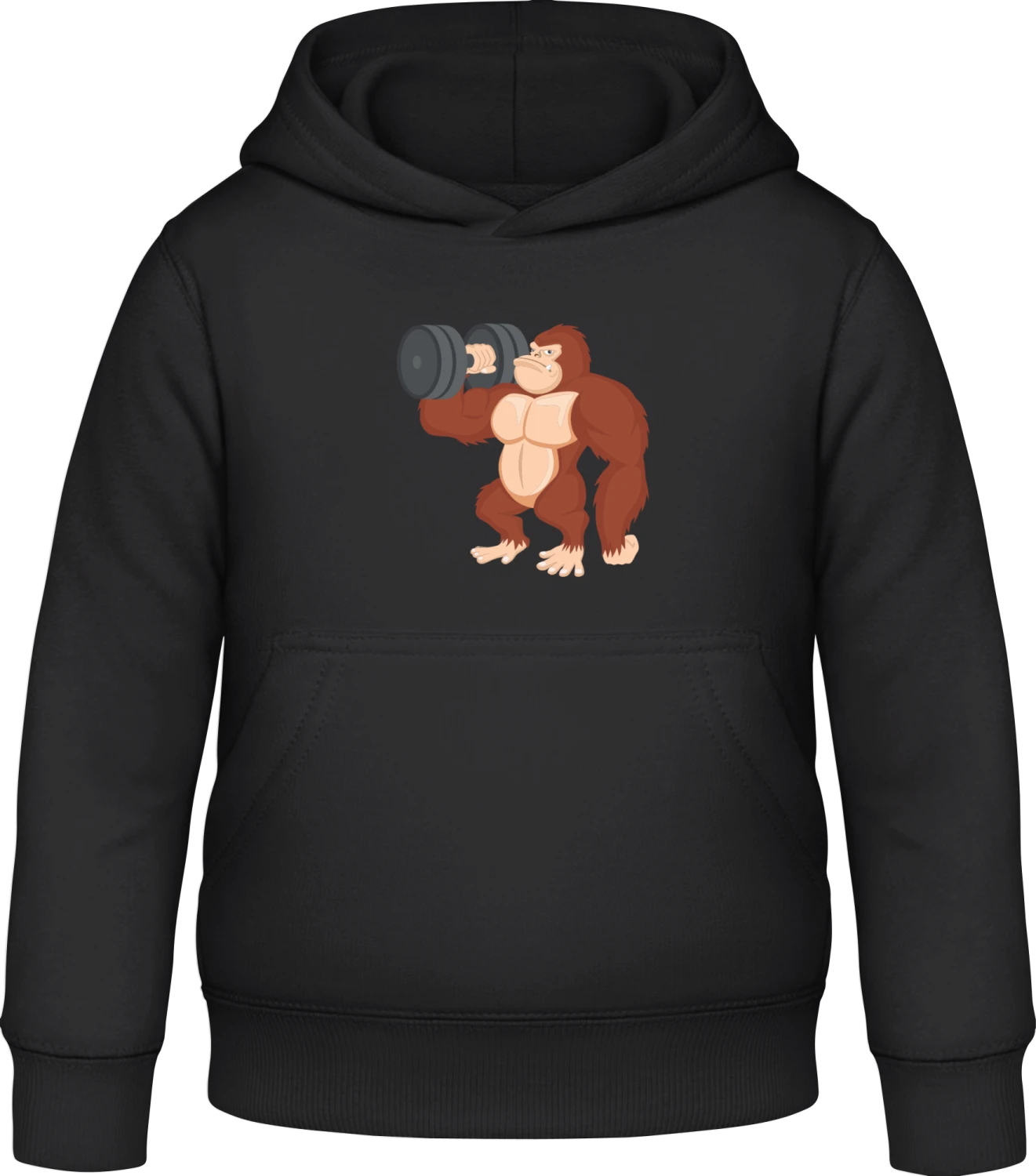 Training Gorilla - Black Awdis Hoodie Kids - Front