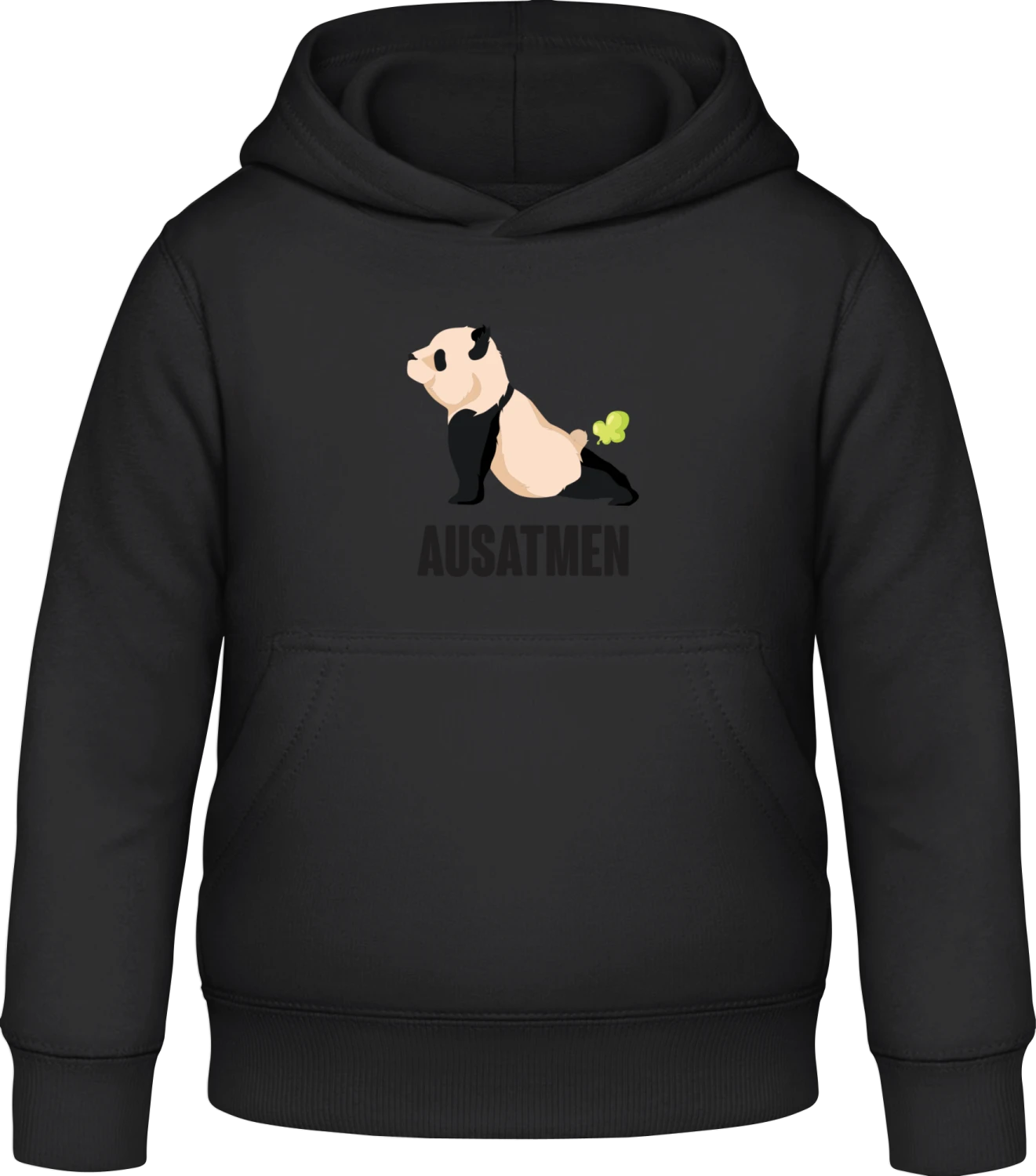 Ausatmen Panda Yoga - Black Awdis Hoodie Kids - Front