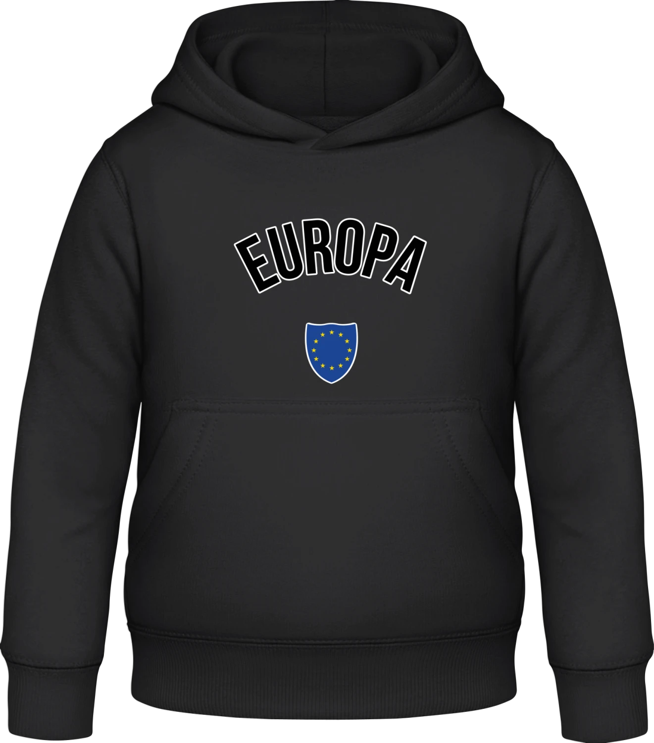 Europa Flagge Wappen - Black Awdis Hoodie Kids - Front