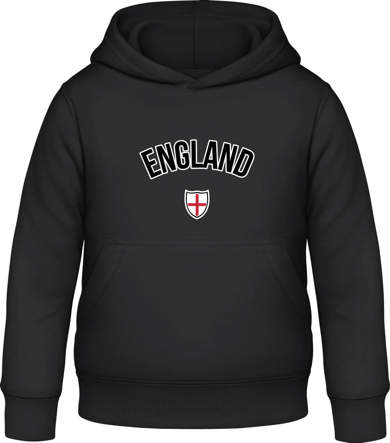 ENGLAND Flag Fan - Black Awdis Hoodie Kids - Front