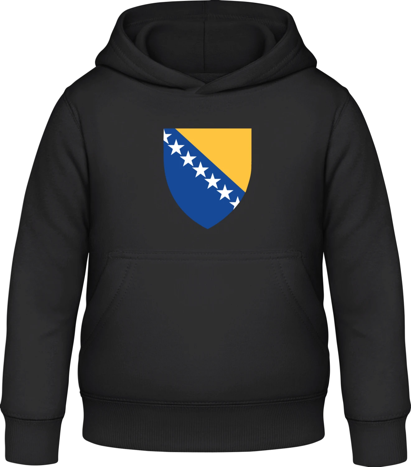 Bosnia and Herzegovina Coat of Arms - Black Awdis Hoodie Kids - Front