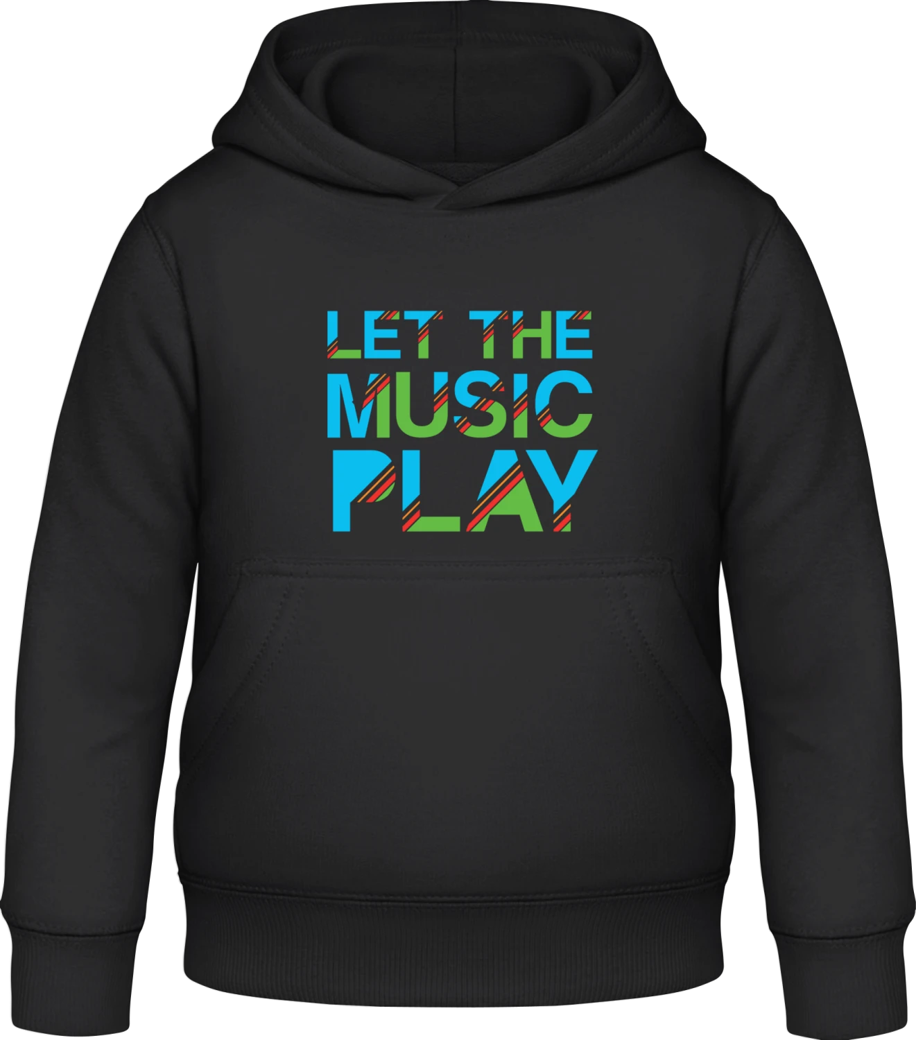 Let The Music Play - Black Awdis Hoodie Kids - Front