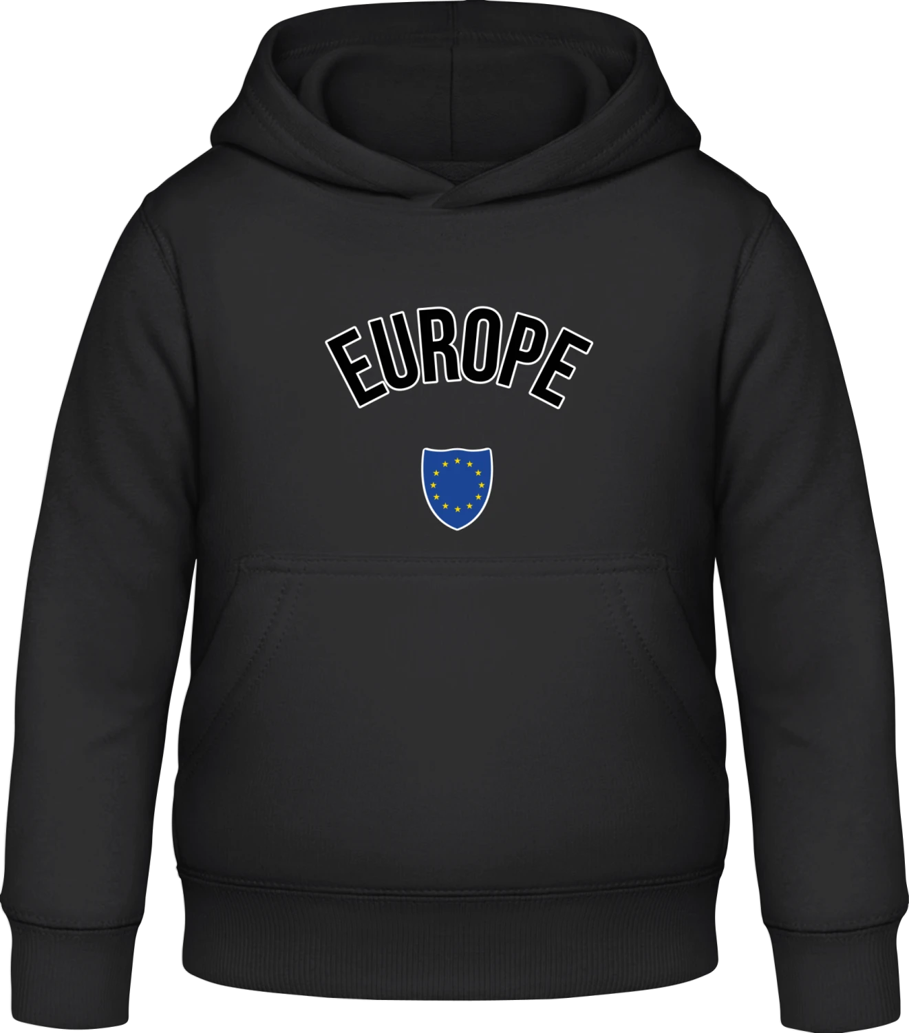 Europe Flag Medal - Black Awdis Hoodie Kids - Front