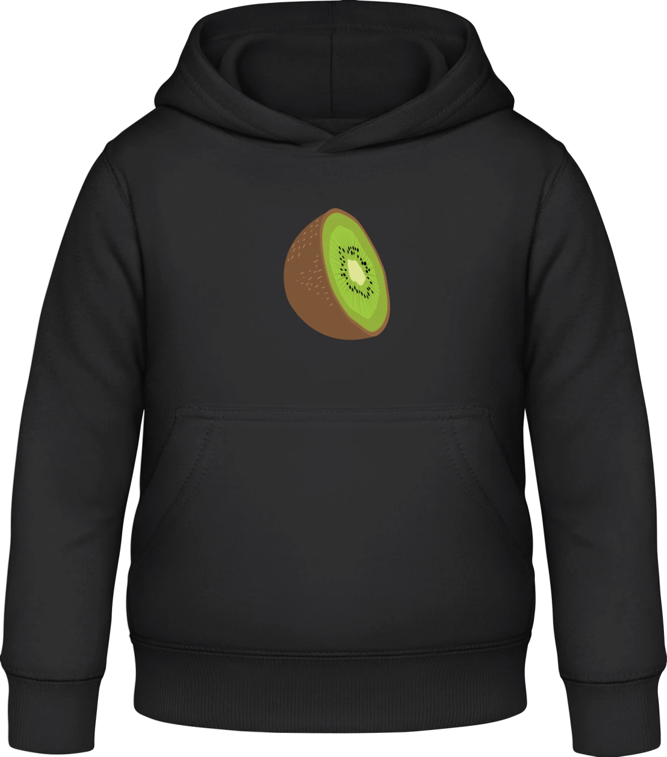 Kiwi Fruit - Black Awdis Hoodie Kids - Front