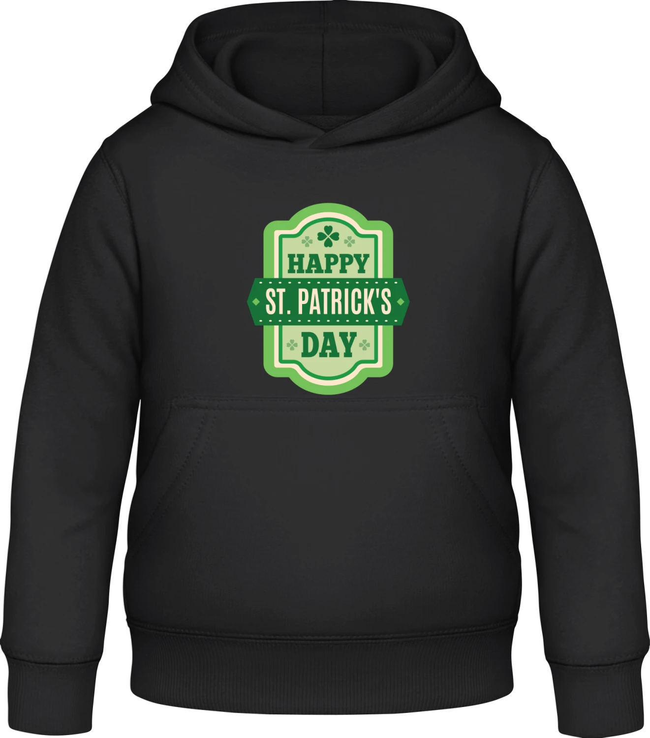 Happy St. Patrick's Day - Black Awdis Hoodie Kids - Front