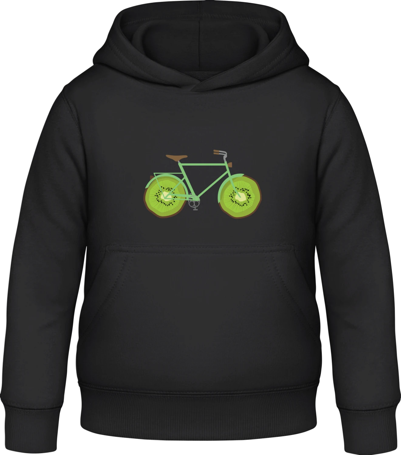 Kiwi Bicycle - Black Awdis Hoodie Kids - Front